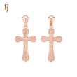 Rose Gold Orthodox Crucifix Russian Cross Pendant Religious