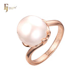 Solitaire 14K Gold, Rose Gold pearl rings