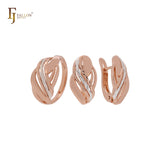 Conjunto de joias bicolor Thousand Rows Rose Gold com anéis