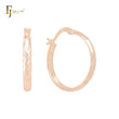 Textured Rose Gold Hoop Earrings
