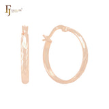 Textured Rose Gold Hoop Earrings