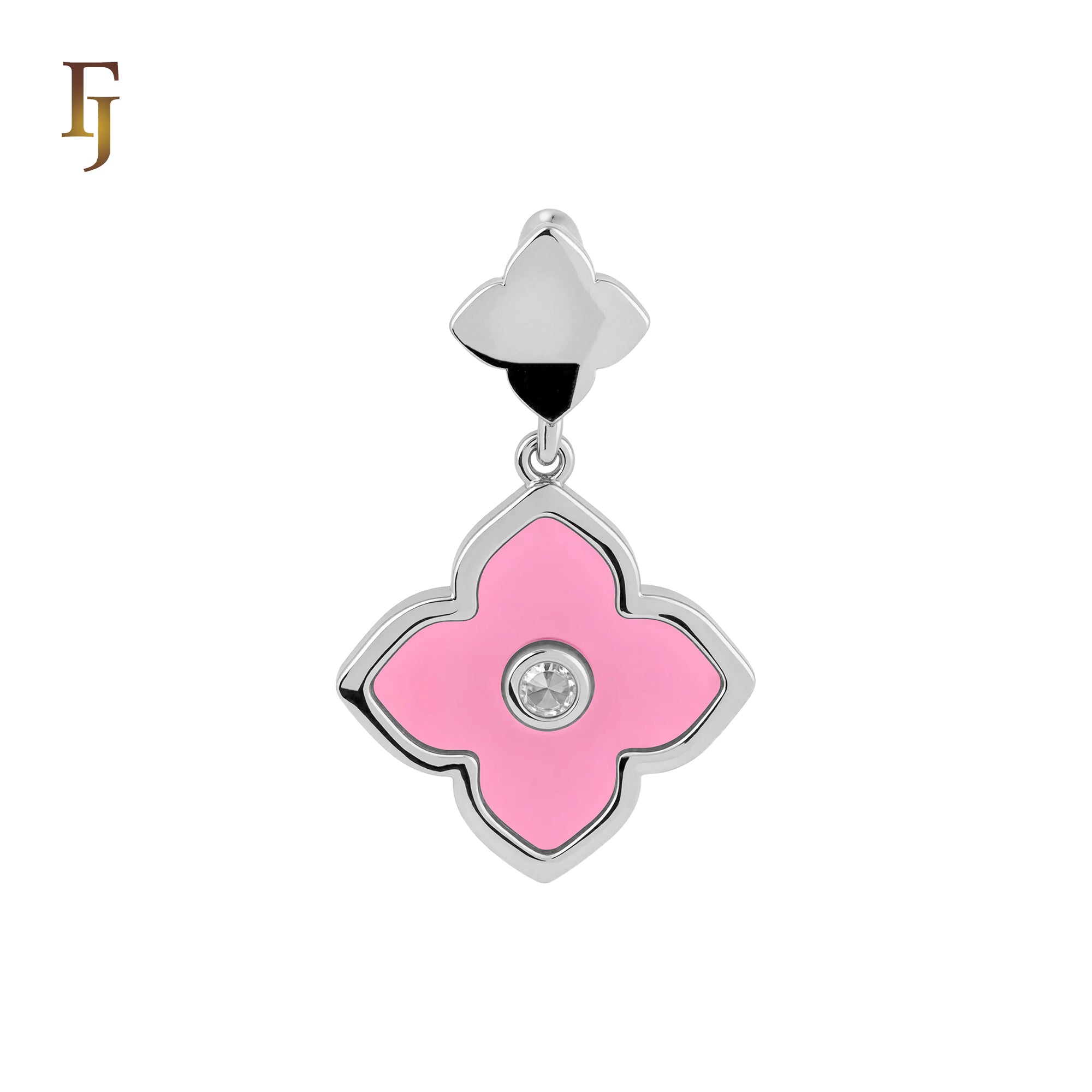 🔥 Colorful Onyx Clover Flower Princess Rose Gold, White Gold Pendant