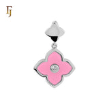 🔥 Colorful Onyx Clover Flower Princess Rose Gold, White Gold Pendant