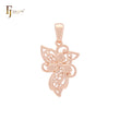 Flower of Butterfly Filigree shaped Rose Gold Pendant