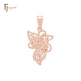 Flower of Butterfly Filigree shaped Rose Gold Pendant