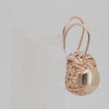 Rose Gold Wire Hook Earrings – Vintage Dome Drop with Filigree Openwork | Ornate Non-Tarnish Jewelry by FJ