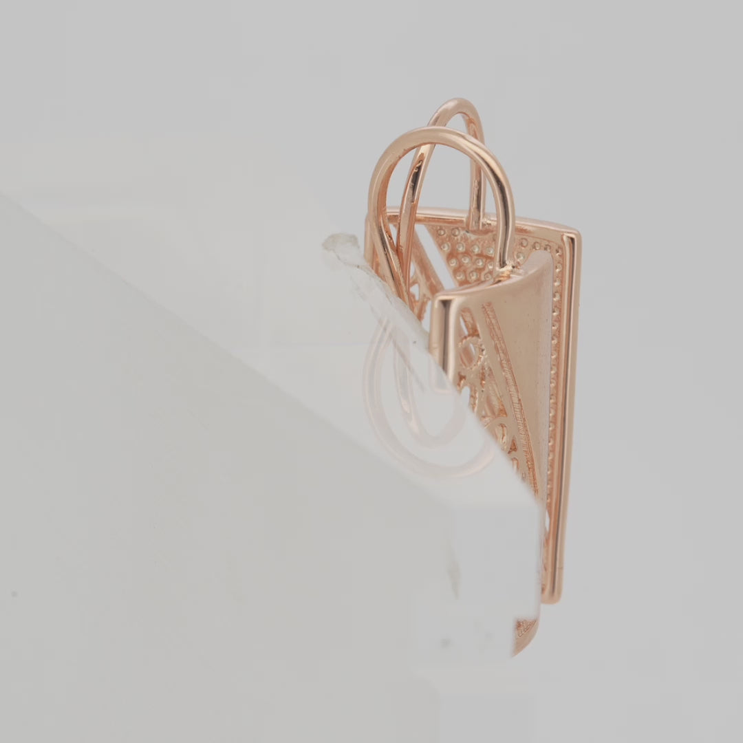 Brincos de gancho de arame em ouro 14K, cores banhadas a ouro rosa