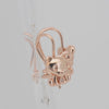 Aretes de gancho de alambre con oso solitario para niño en Oro 14K, oro rosa, baño de dos tonos