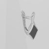 Chic Black Enamel Diamond-Shaped Gold Earrings – Geometric Minimalist Jewelry for Modern Women