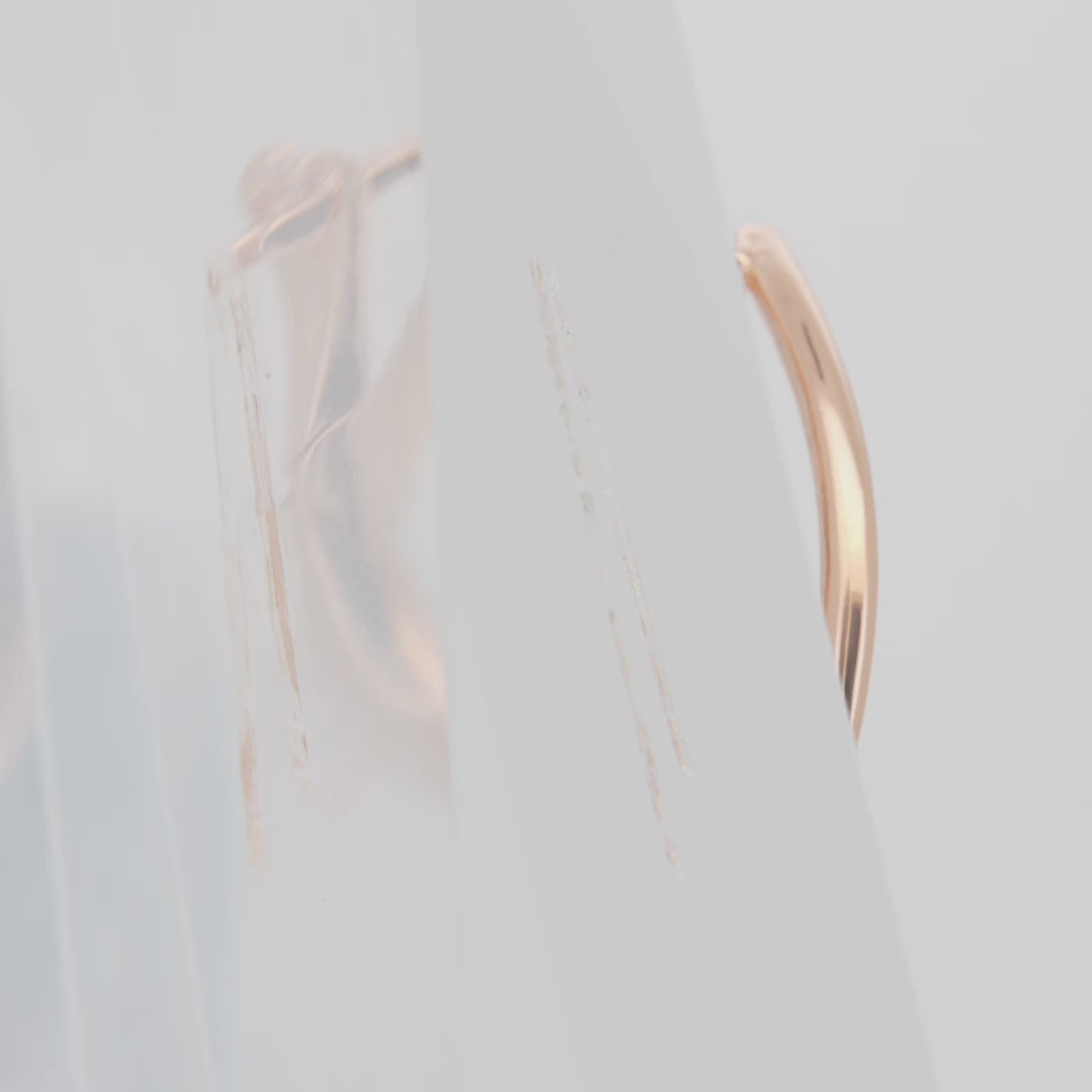 Minimalism curved Rose Gold, two tone earrings