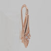 Long tall solitaire white CZ Rose Gold wire hook earrings