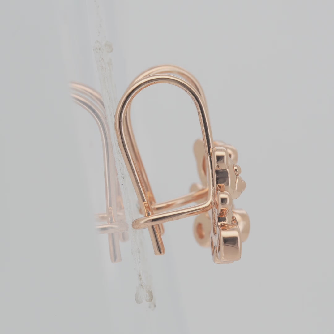 Pendientes niño solitario oso gancho alambre en Oro de 14K, baño de Oro Rosa colores