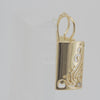 Gold Plated Wire Hook Earrings – Rectangular Panel with Swirl Cutout & CZ Accent | Artistic Lightweight Jewelry by FJ