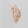 Rose Gold and White Filigree Russian Lock Earrings with Leaf Shape Cutout Design – FJ Jewelry