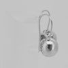 White Gold Wire Hook Earrings – Polished Dome Drop with Openwork Back Elegant Non-Tarnish Jewelry by FJ