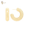Brincos de argola em formato de tubo sobreposto em formato de marquise em ouro 14K, ouro rosa e ouro branco