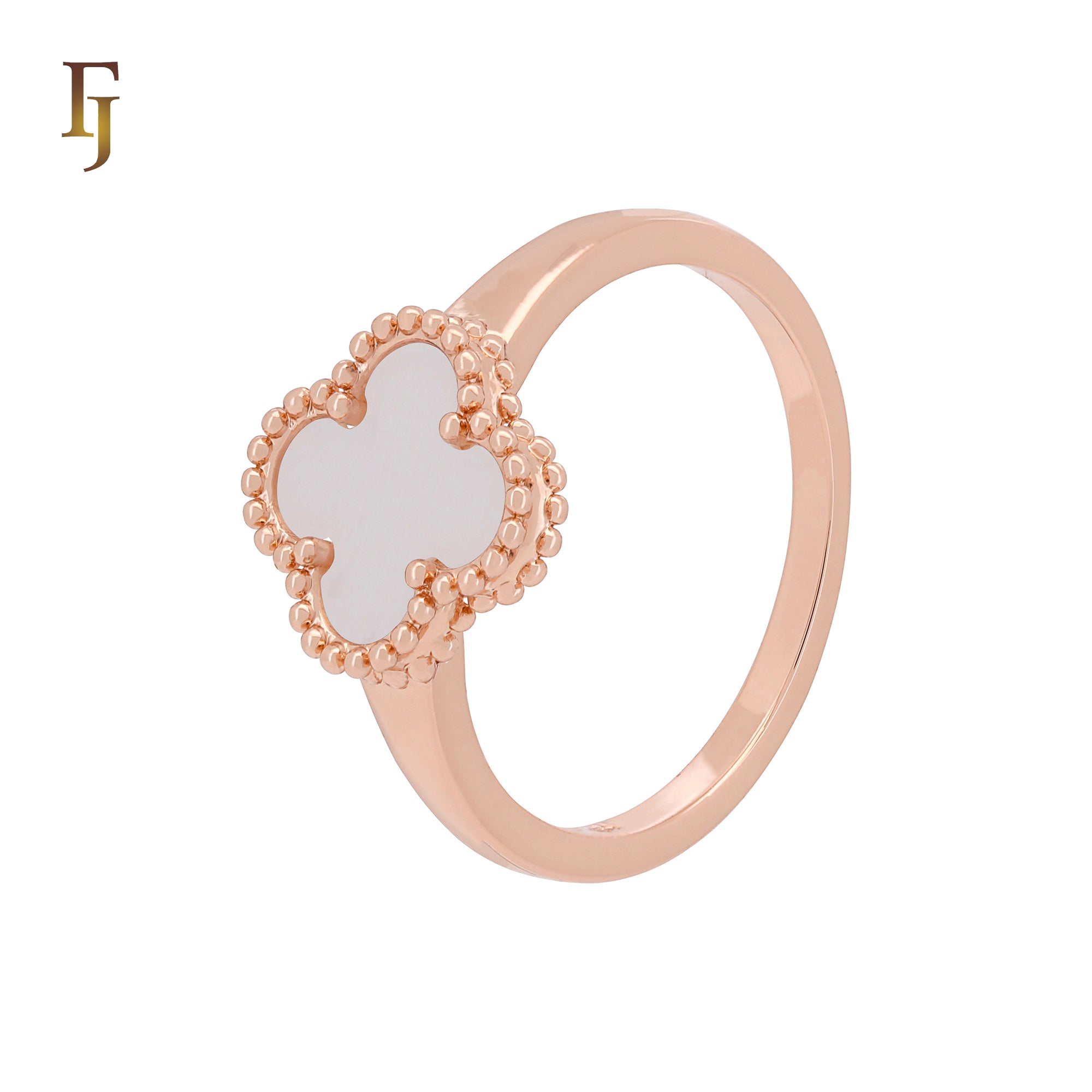 🔥 Minimalism Elegant Black or white Clover design Rose Gold  Fashion Rings