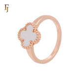 🔥 Minimalism Elegant Black or white Clover design Rose Gold  Fashion Rings