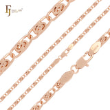 Snail cable link hammered flattened Rose Gold Snail link Chain