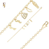 Fancy Link 14K Gold Bracelets of Beard, Eyeblind, Bag, shoes and Glasses