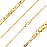 Cadenas macizas de eslabones de caracol martilladas chapadas en Oro 14K, oro rosa, dos tonos