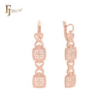 Double filigree drop elegant Rose Gold Earring
