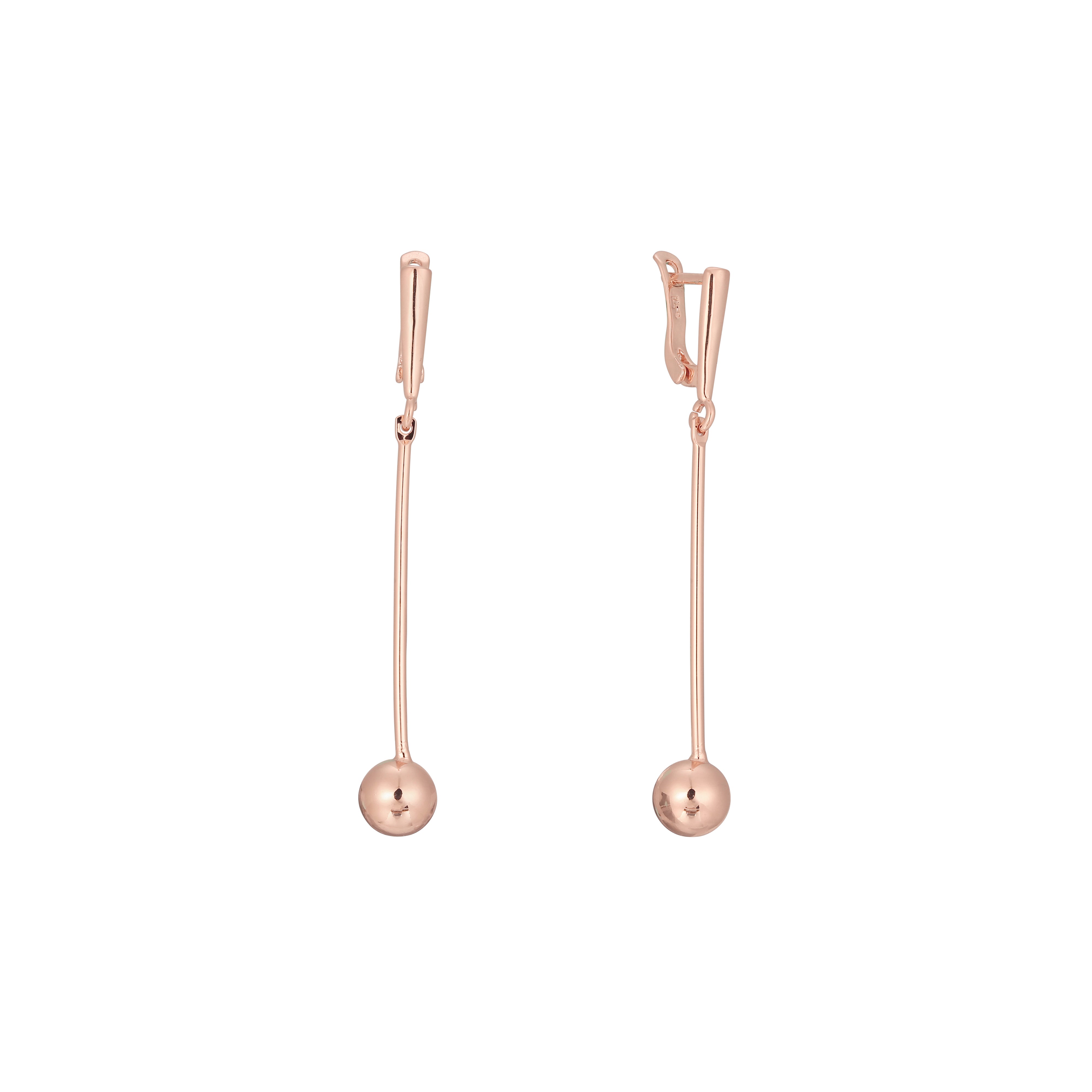 .Olivia's Beads - Beads long drop earrings in 14K Gold, White Gold, Rose Gold plating colors