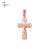 🔥 Eastern Orthodox Russian budded pendant in Rose Gold two tone, 14K Gold plating colors