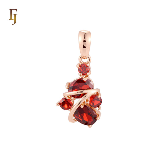🔥 Colorful cluster CZs stones Rose Gold Pendant