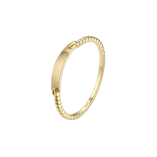 Anéis com design de elo de corrente em ouro 14K, cores banhadas a ouro rosa