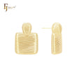Brincos de pino com ondulações pontilhadas e quadradas em ouro 14K, ouro rosa e ouro branco