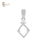 Pingente Losango em Ouro 14K, Ouro Rosa e Ouro Branco