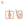 Squared Framed Geometric designed Rose Gold Clip-On Earrings