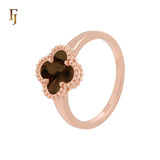 🔥 Minimalism Elegant Black or white Clover design Rose Gold  Fashion Rings