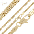 Compact Rounded C link 14K Gold, Rose Gold Side Hammered spiga Wheat chains