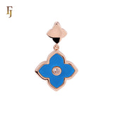 🔥 Colorful Onyx Clover Flower Princess Rose Gold, White Gold Pendant
