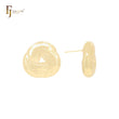 Aretes de oro de 14 quilates, oro rosa y oro blanco con triple textura de tela entrelazada