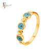 Triple Evil Eyes with White CZs 14K Gold, 18K Gold Fashion Rings