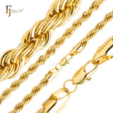Classic French Rope chains plated in Rose Gold, two tone, three tone