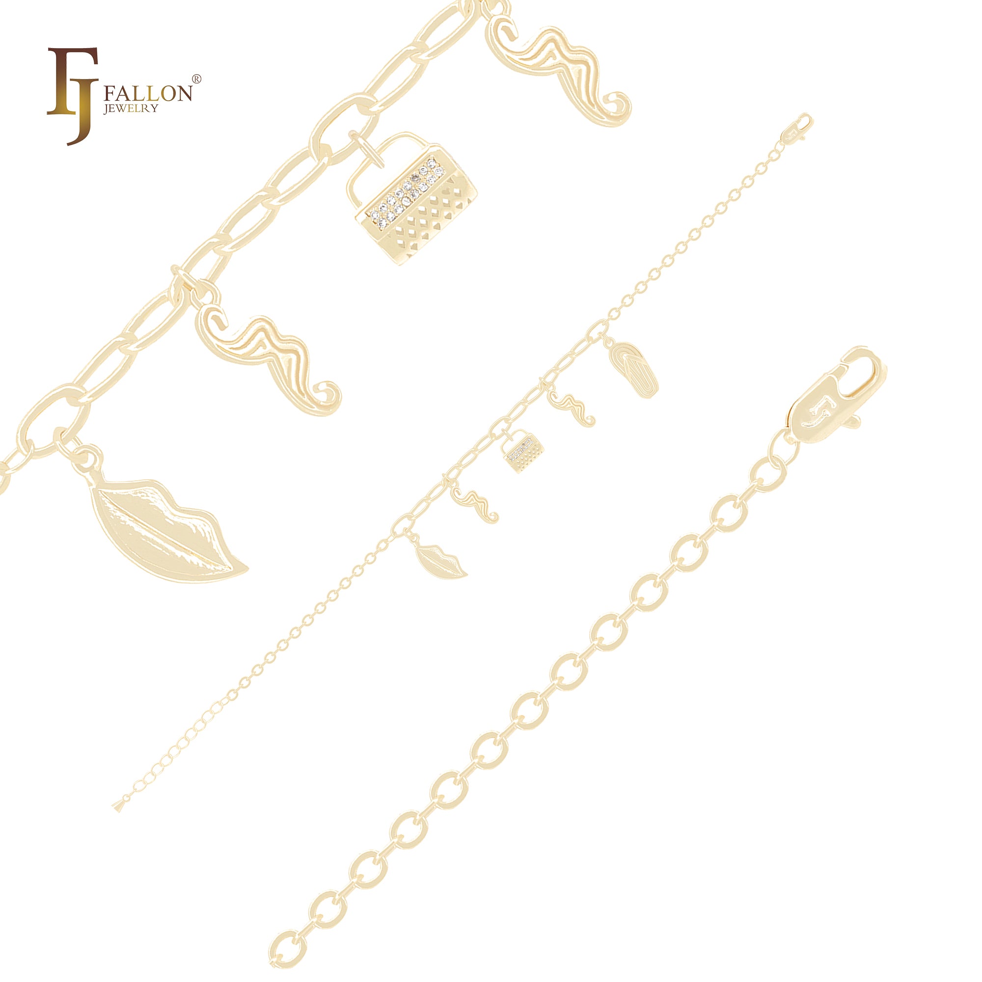 Little Charms of Decoration 14K Gold Bracelets