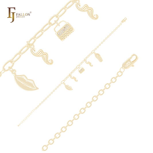 Little Charms of Decoration 14K Gold Bracelets