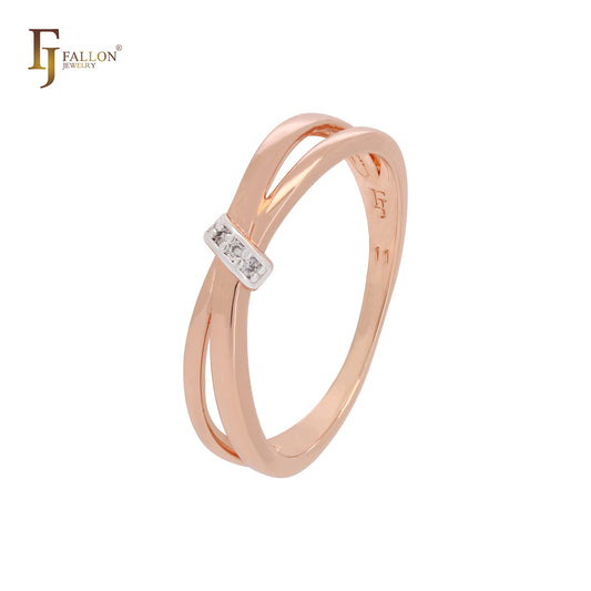 Minimalismus drei weiße Czs Rose Gold schlichtes Design Rose Gold Ringe