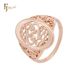 Ovale Meereswellen aus filigranen Roségold-Moderingen