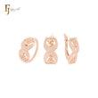 Doppelt gedrehtes Perlenband Roségold-Schmuckset mit Ringen