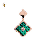 🔥 Colorful Onyx Clover Flower Princess Rose Gold, White Gold Pendant