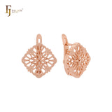Tall cone shaped glossy Rose Gold Russian Lock Earrings