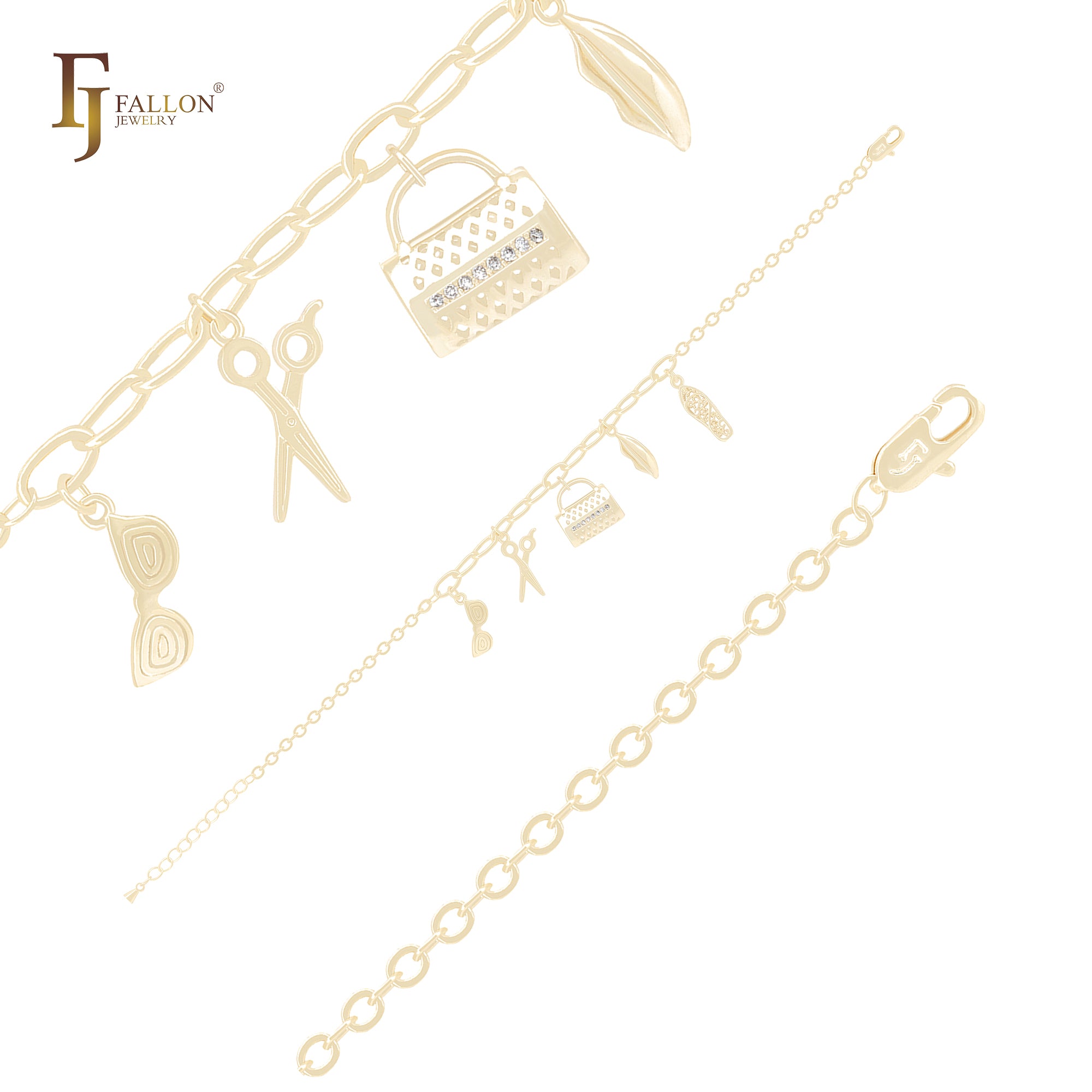 Little Charms of Decoration 14K Gold Bracelets