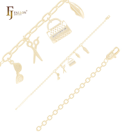 Little Charms of Decoration 14K Gold Bracelets