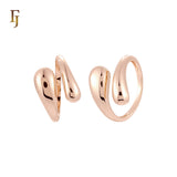 Double Rounded Bead Minimalism Rose Gold Resizable Open Rings
