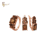 Cluster luxuriöses CZs buntes Roségold-Schmuckset mit Ringen